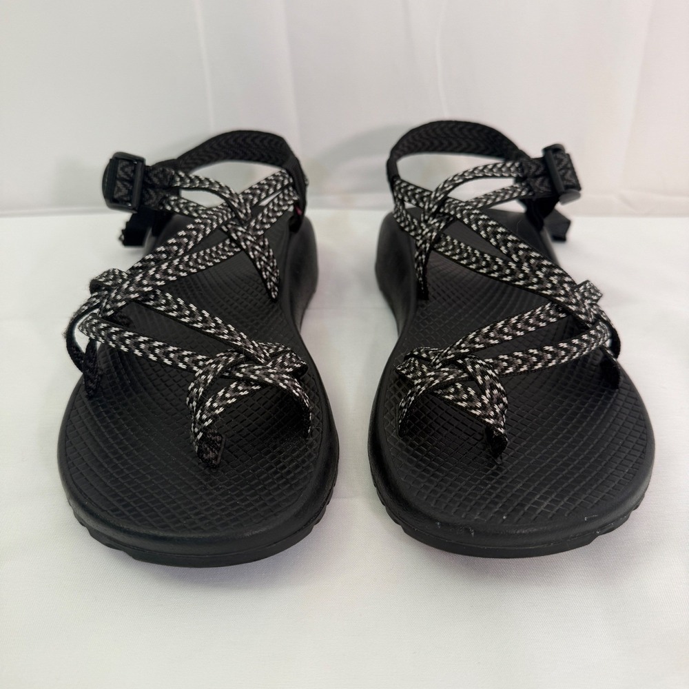 Chaco Z Cloud 2 Sandals Womens 8 Black White Strappy Toe Loop J106266W - Picture 3 of 11